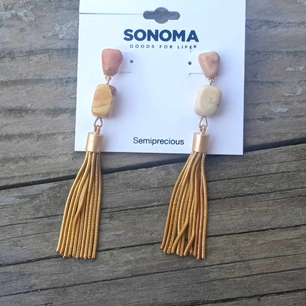 Elegant Gold Tassel Earrings